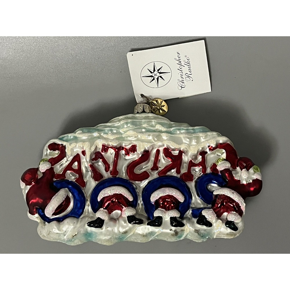 Vtg Y2K Christopher Radko Christmas Ornament - Santas 2000 - 6"  W/ Tags